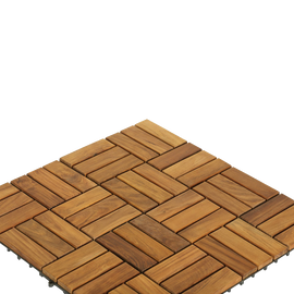 Bare Interlocking Flooring Tiles in Solid Teak Wood