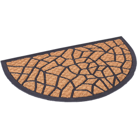 Birdrock Home 18 X 30 Half Round Natural Coir And Rubber Doormat