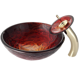 Kraus 10orb Nix Glass Vessel Sink And Waterfall Faucet