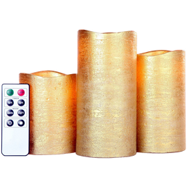 Lily's Home Everlasting Flameless Led Candles With Remote And Timer Set Of 3 Candles