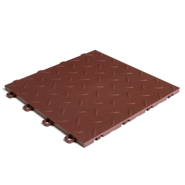 ModuTile Garage Flooring Interlocking Tiles Diamond Top Brown 27 pack
