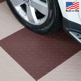 ModuTile Garage Flooring Interlocking Tiles Diamond Top Brown 27 pack