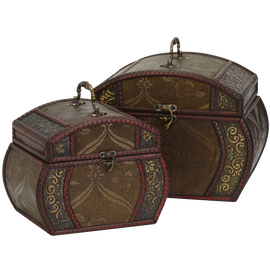 Nearly Natural 528 Decorative Chests Brown Set Of 2