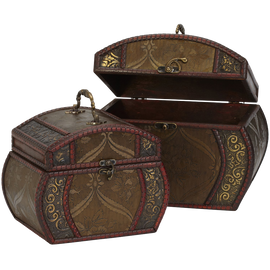 Nearly Natural 528 Decorative Chests Brown Set Of 2