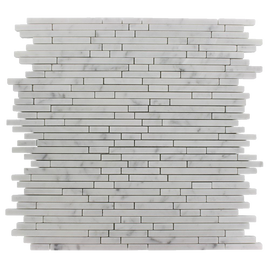 Torpedo 1-4 X Random White Carrera Pattern Marble Mosaic Tiles